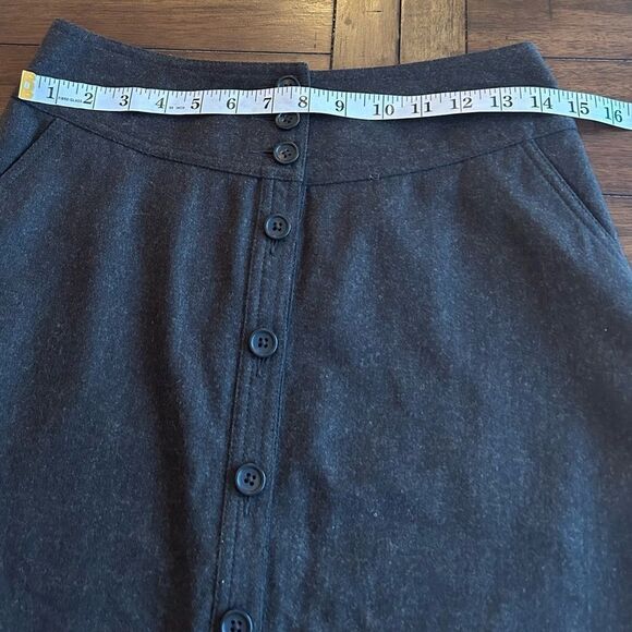Banana Republic Brown Wool A Line Skirt Button Front Size 0 - Picture 3 of 10